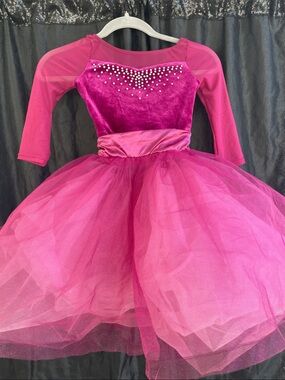Weissman Fuchsia Velvet and Tulle Dance Costume IC